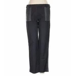 Vintage Anne Fontaine Cropped Leather Pocket Tuxedo Pants 36 2/4 Black